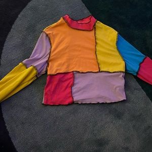 Colorblock Turtleneck Crop top